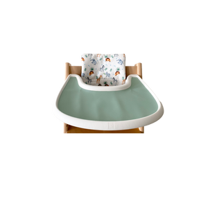 Cushion for Stokke Tripp Trapp Chair in Wild Animals with Silicone Placemat in Forest Green