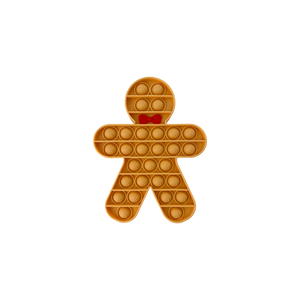 Bubs Playground Christmas gingerbread man biscuit with red bow bubble pop it sensory fidget toy