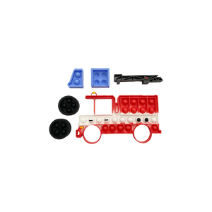 Bubble Pop It Sensory Fidget Red White Black Blue Fire Truck with 6 Removable Pieces