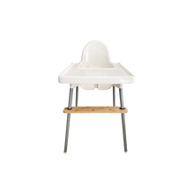Load image into Gallery viewer, Bubs Playground Highchair Bamboo Footrest on IKEA Antilop Highchair
