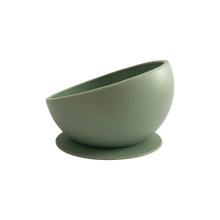 Load image into Gallery viewer, Silicone Suction Bowl &amp; Silicone Spoon in Forest Green from Bubs Playground and Bubs Eats  Edit alt text
