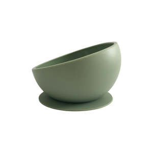 Silicone Suction Bowl & Silicone Spoon in Forest Green from Bubs Playground and Bubs Eats  Edit alt text