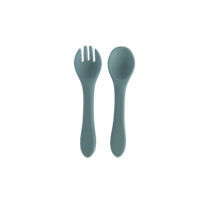 Silicone Spoon and Fork Spork in Ocean Blue for Bubs Playground and Bubs Eats